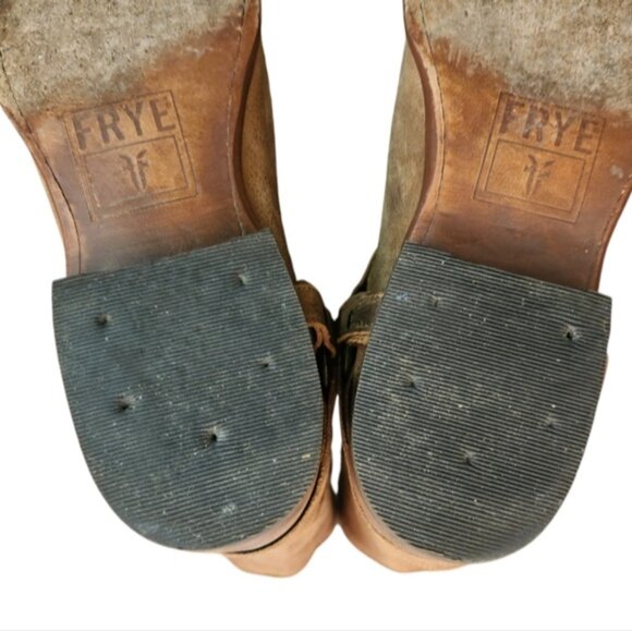 Frye Brown Leather Wyatt Harness Mid Calf boots size 9 B - Picture 5 of 11